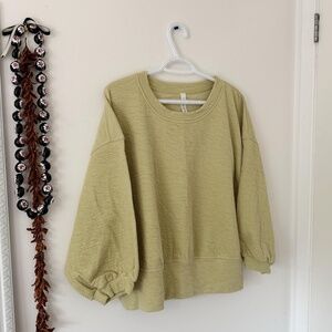 Lululemon — soft textured sweater with puffed 3/4 length sleeves